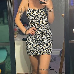 navy floral mini dress
